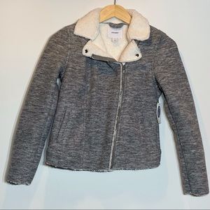 NWT Moto Style Sherpa‎ Lined Fleece Jacket